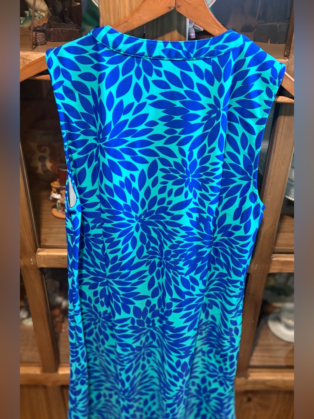 Aryeh Blue Floral Sleeveless Dress Size Medium - Picture 4 of 7